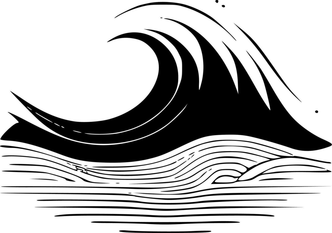 vågor - minimalistisk och platt logotyp - vektor illustration