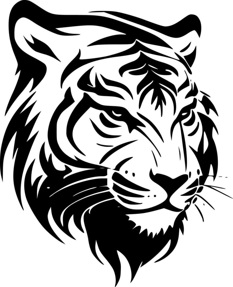 tiger - minimalistisk och platt logotyp - vektor illustration