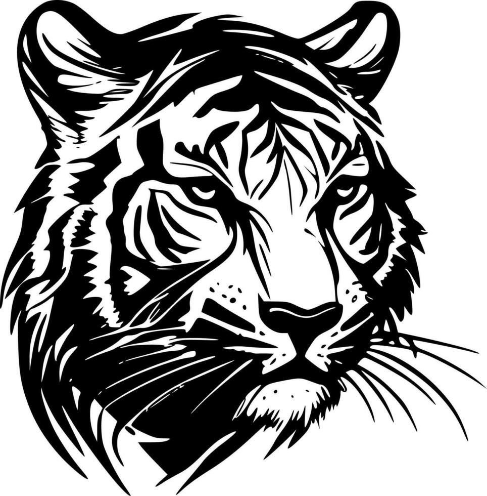 tigrar, minimalistisk och enkel silhuett - vektor illustration
