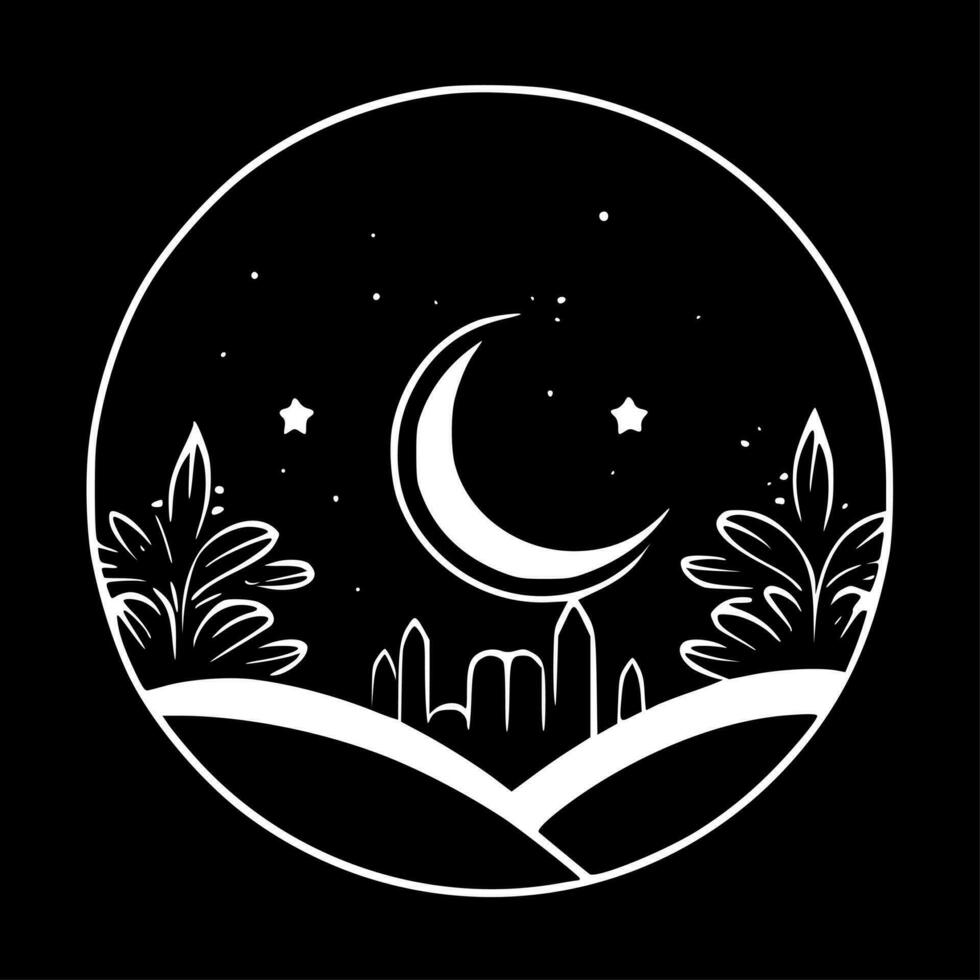 Ramadan, minimalistisch und einfach Silhouette - - Vektor Illustration