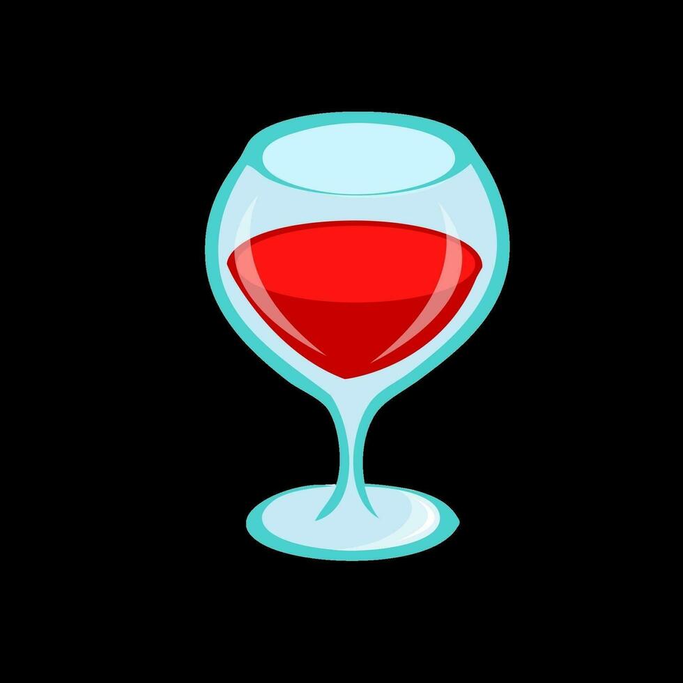 glas av röd vin på vit bakgrund. för de meny, bar, restaurang, vin lista. minimal. tecknad serie illustration isolerat. vektor