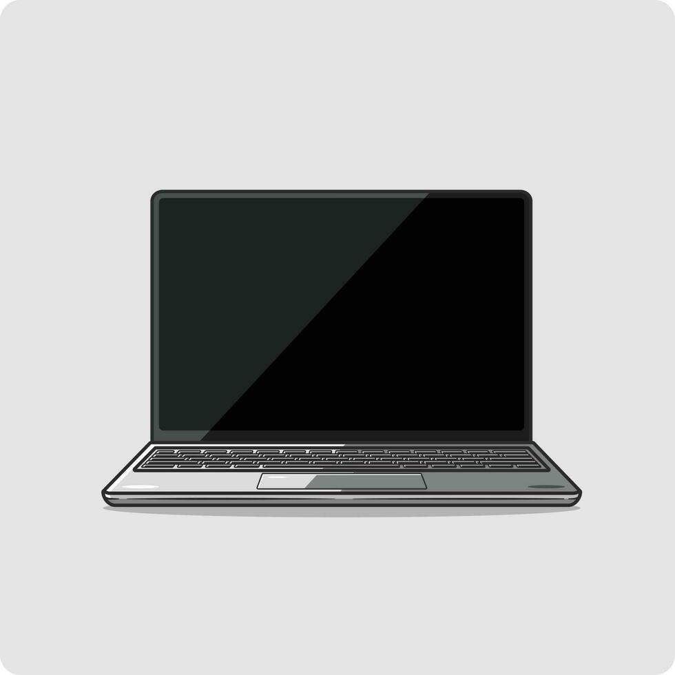 Computer Laptop Raum grau Farbe, Vektor Design und isoliert Hintergrund.
