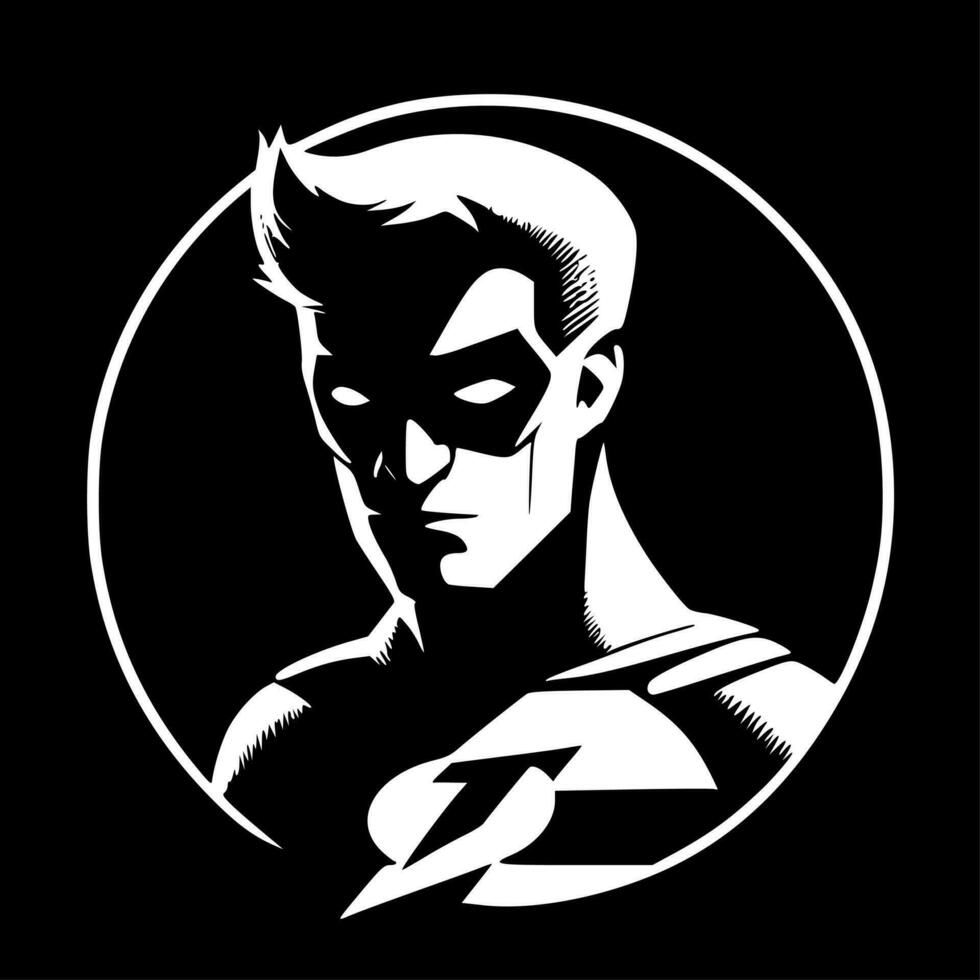 superhjälte - minimalistisk och platt logotyp - vektor illustration
