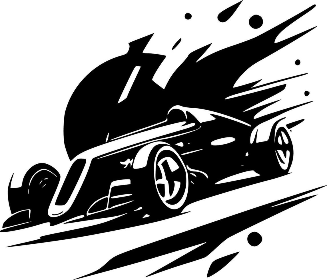 Rennen - - schwarz und Weiß isoliert Symbol - - Vektor Illustration
