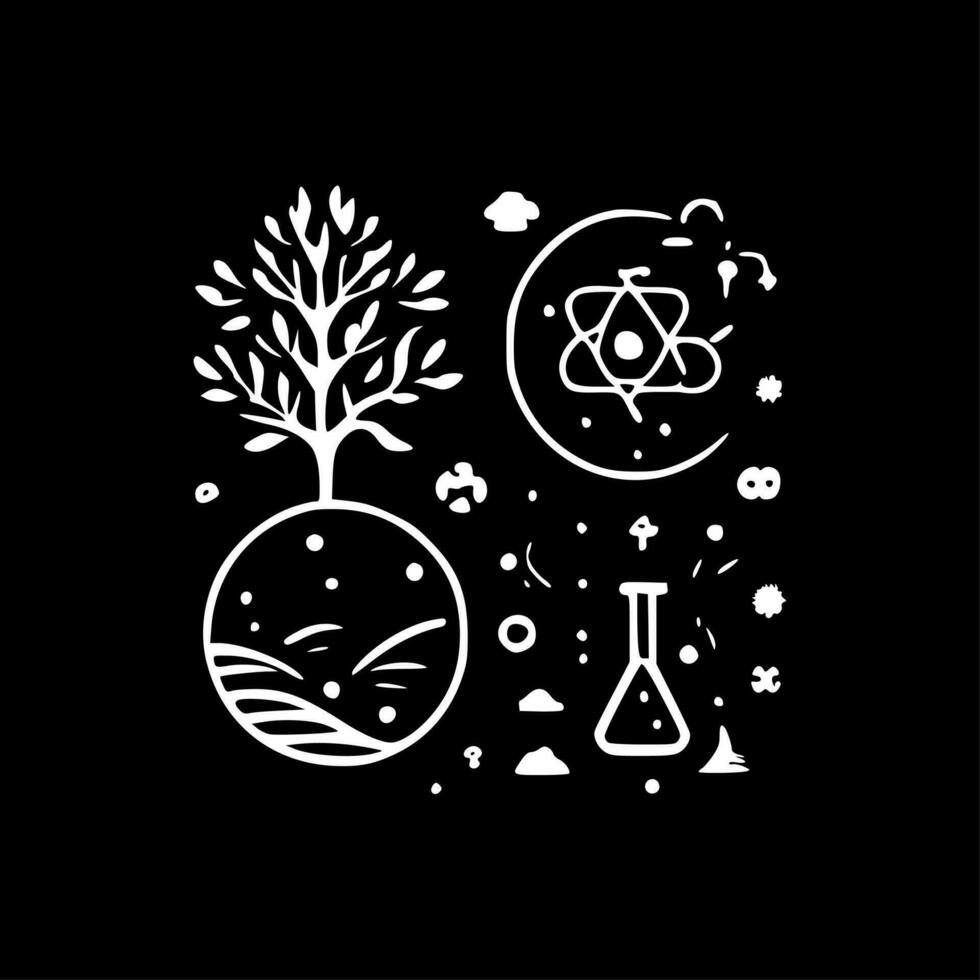Wissenschaft - - minimalistisch und eben Logo - - Vektor Illustration