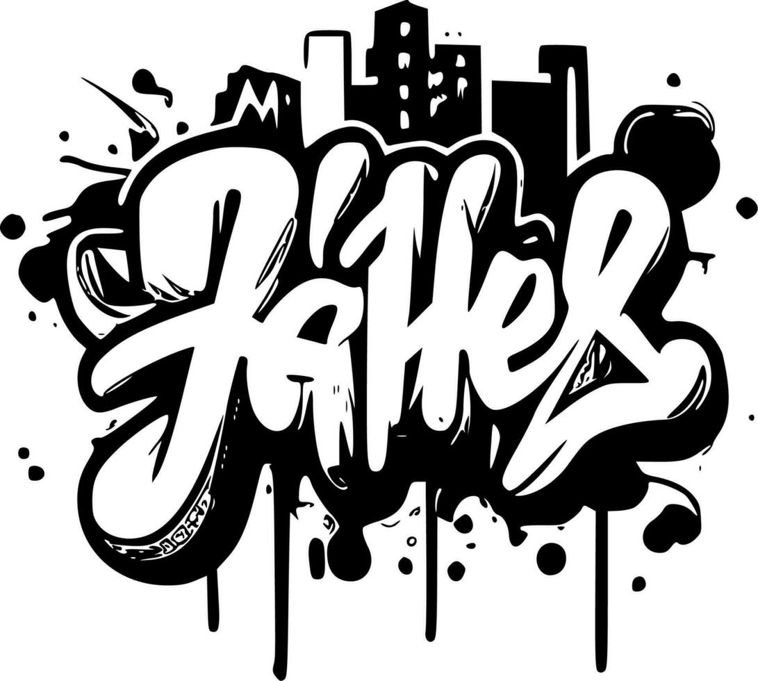 graffiti - minimalistisk och platt logotyp - vektor illustration