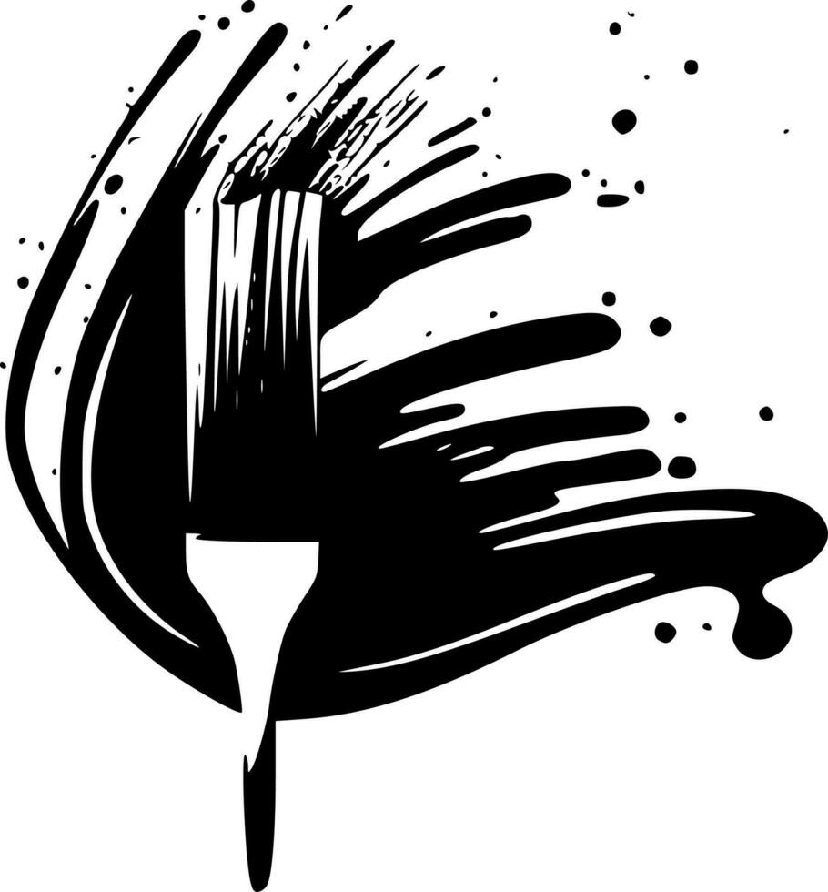 Bürste Schlaganfälle - - minimalistisch und eben Logo - - Vektor Illustration