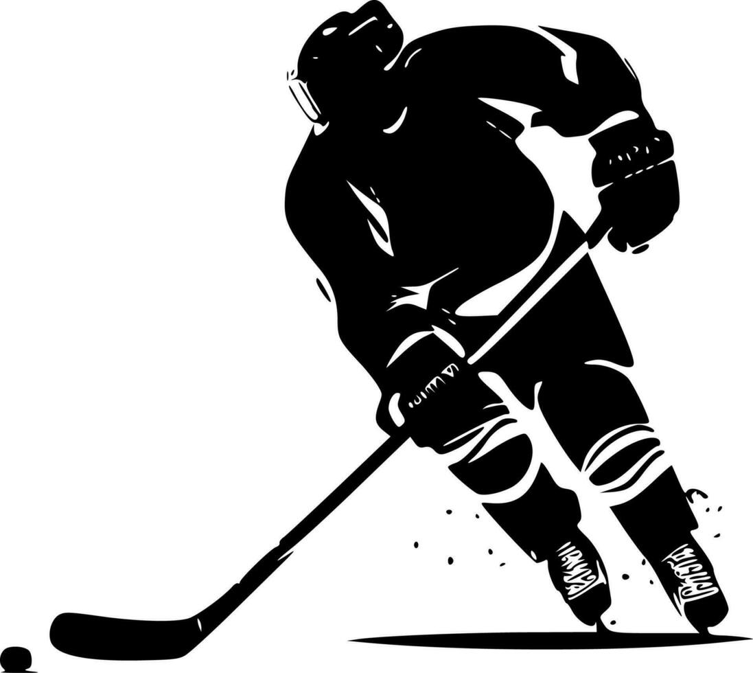 hockey - minimalistisk och platt logotyp - vektor illustration