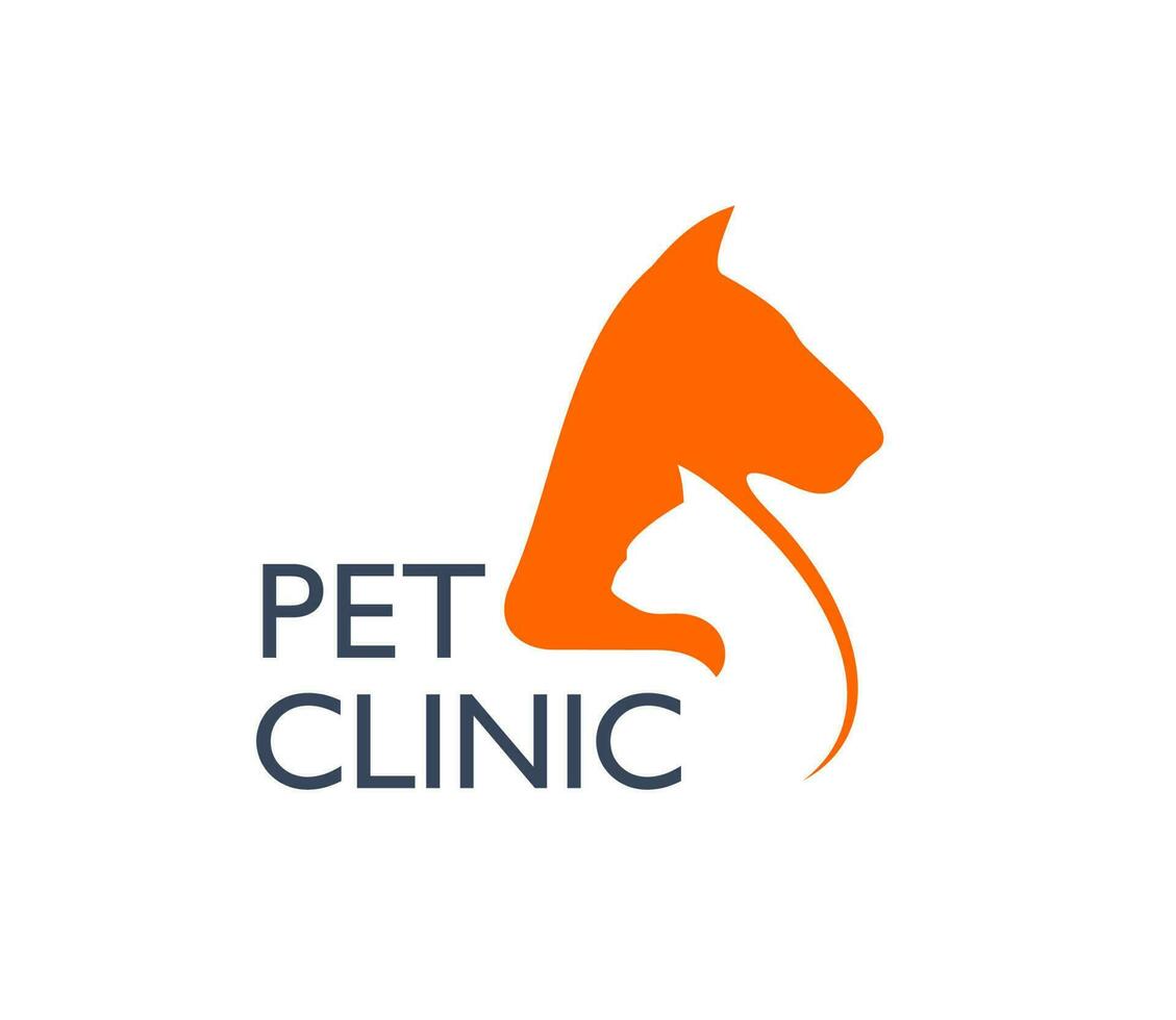 Haustier Klinik Symbol, Hund im Katze Silhouette, Veterinär vektor