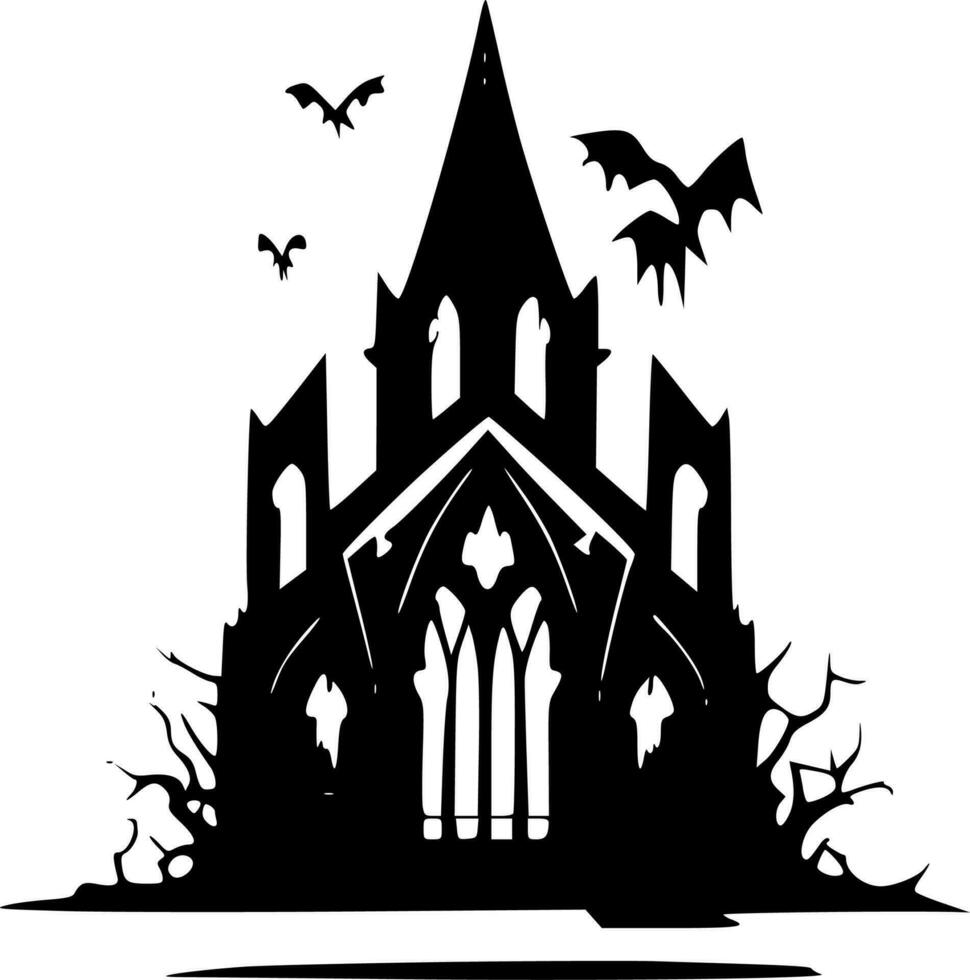 gotik - minimalistisk och platt logotyp - vektor illustration