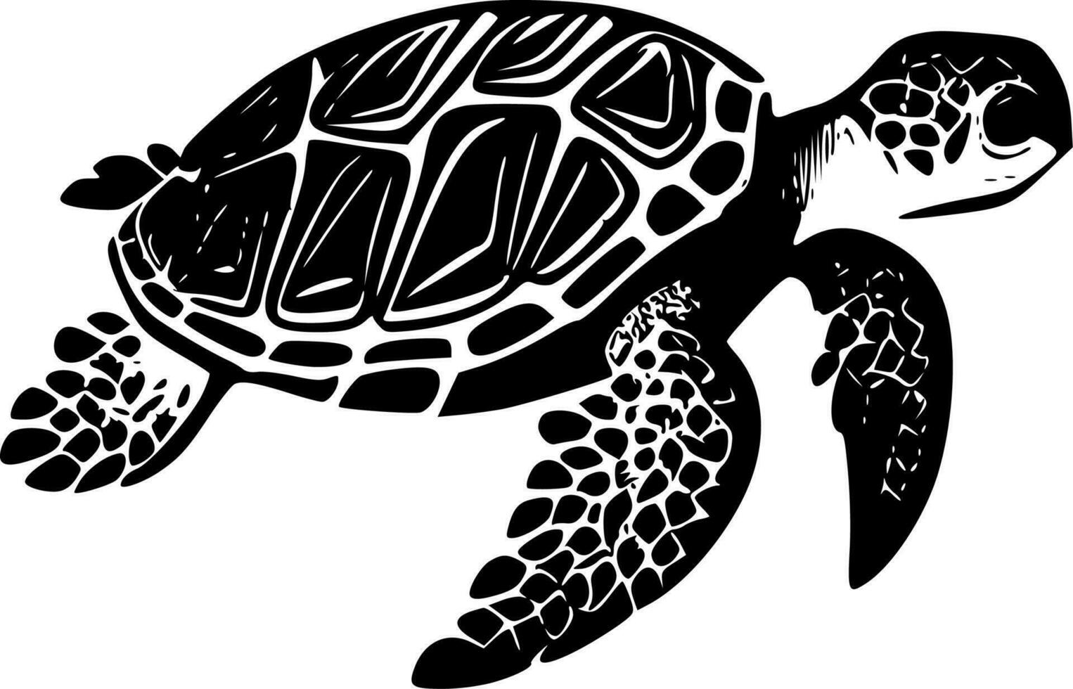 hav sköldpadda - minimalistisk och platt logotyp - vektor illustration