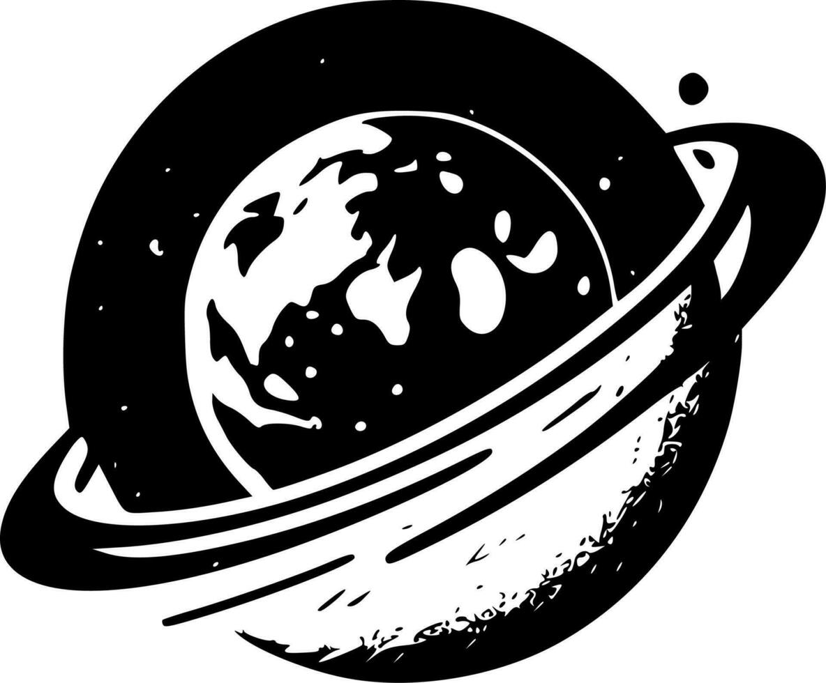 Planet, schwarz und Weiß Vektor Illustration