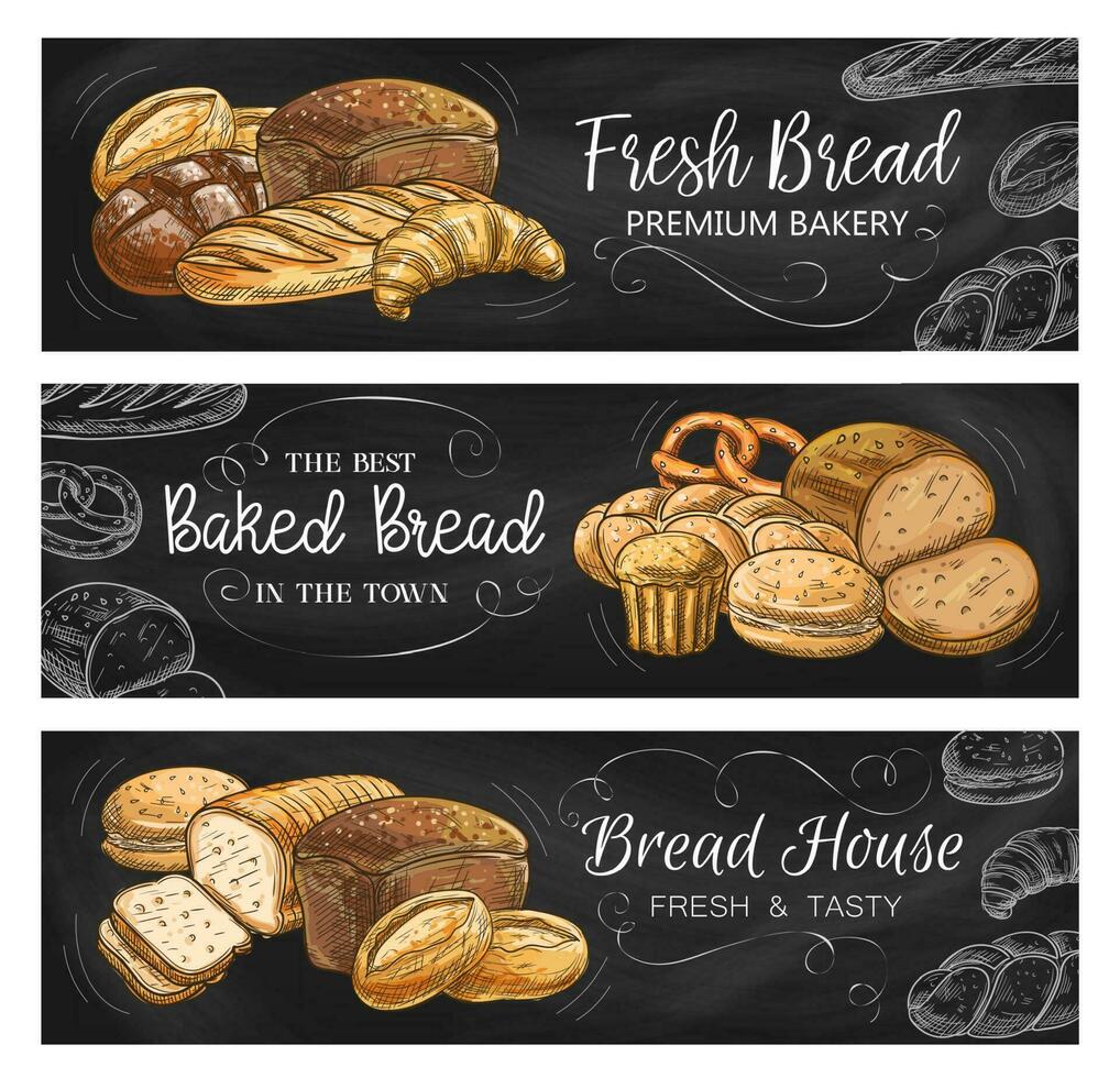 Brot Haus und Bäckerei Tafel Vektor Banner