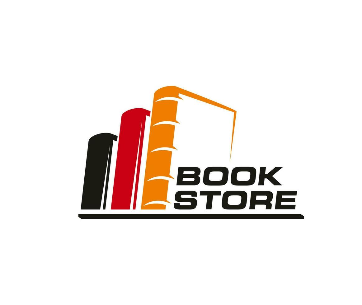 Buch Geschäft oder Literatur Geschäft Symbol oder Emblem vektor