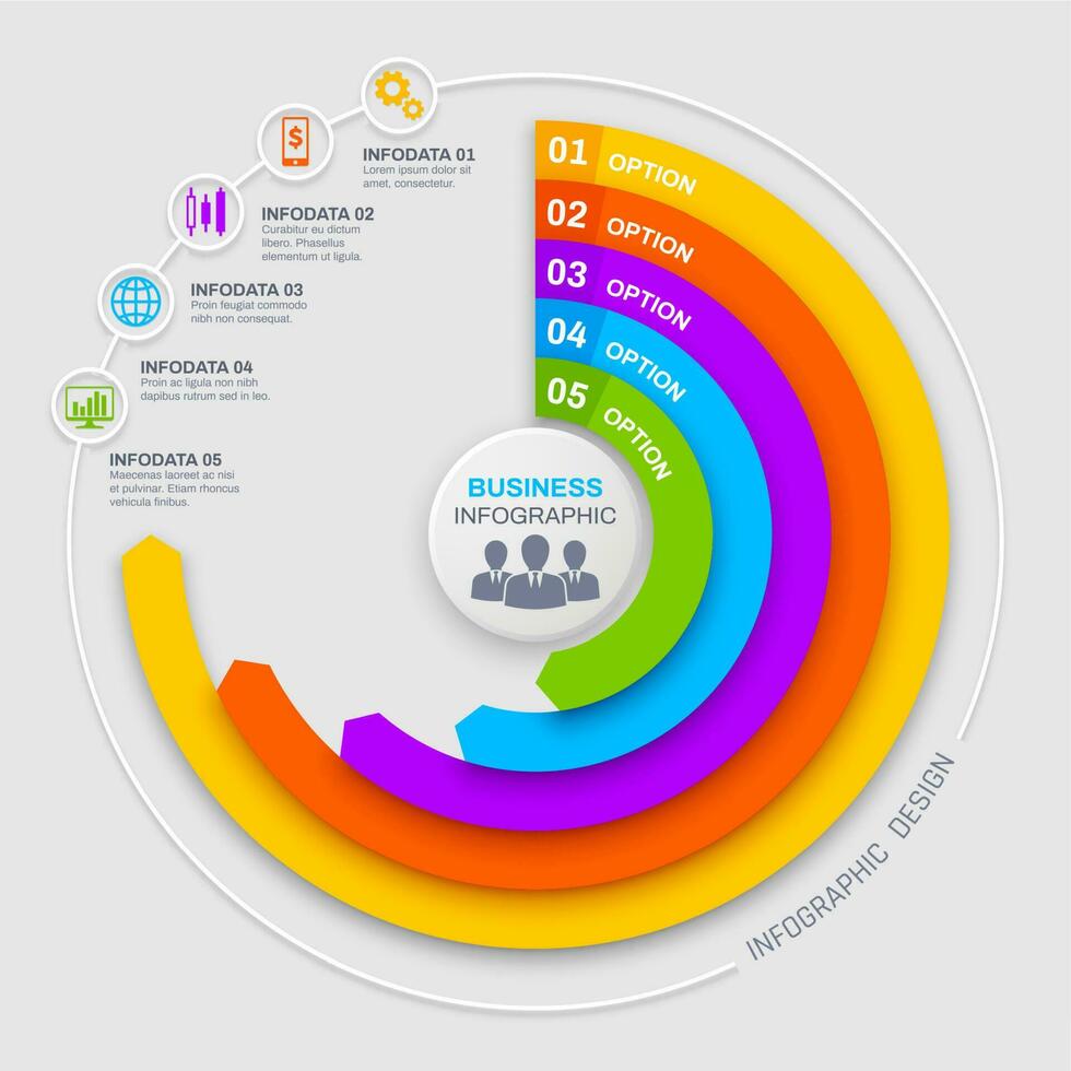 företag infographics runda vektor diagram