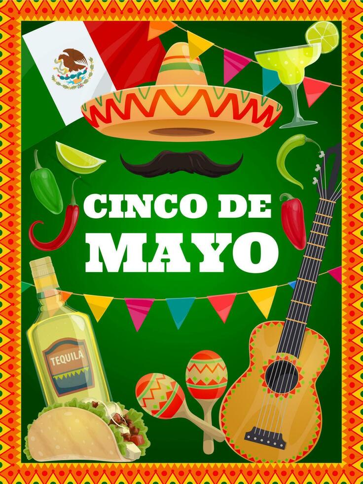 cinco de Mayo Vektor traditionell Mexikaner Symbole
