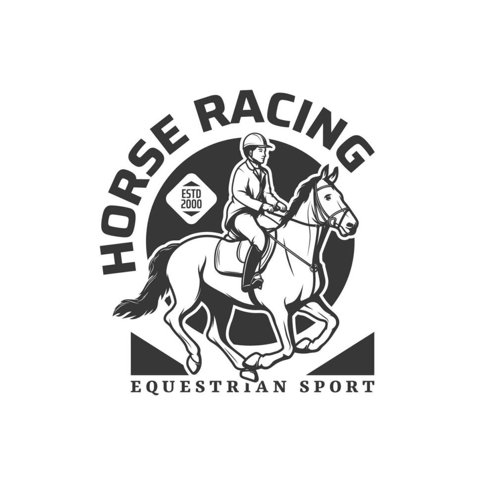 häst tävlings sport, ryttare races turnering vektor