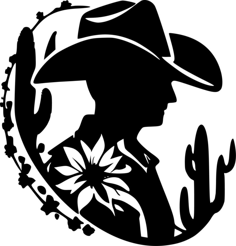 Cowboy, schwarz und Weiß Vektor Illustration