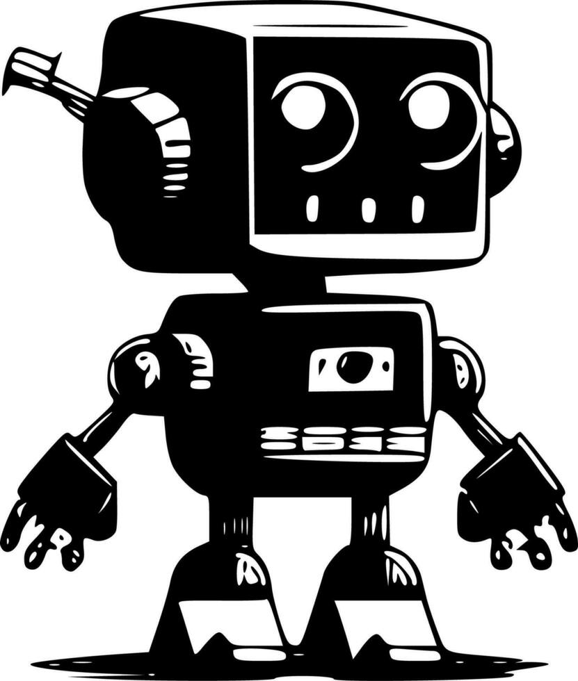 robot - minimalistisk och platt logotyp - vektor illustration