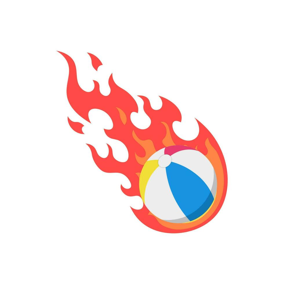 vektor brinnande volleyboll isolerat på vit bakgrund