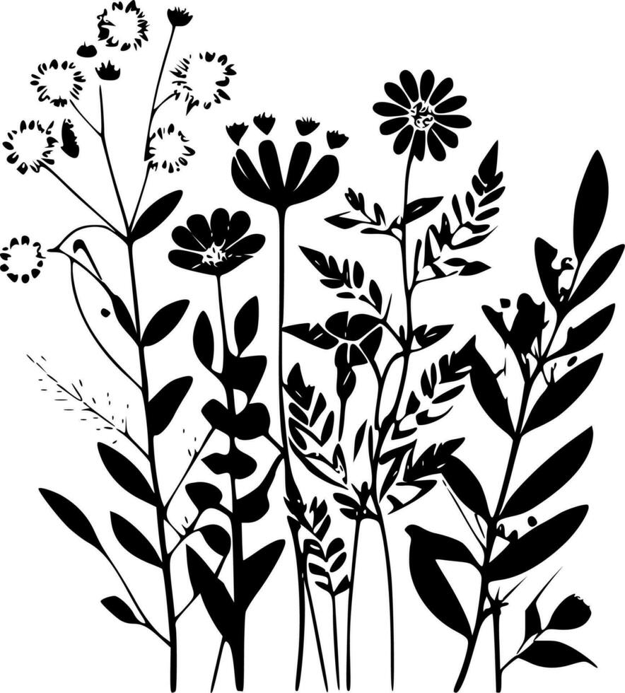 årgång blommor - minimalistisk och platt logotyp - vektor illustration