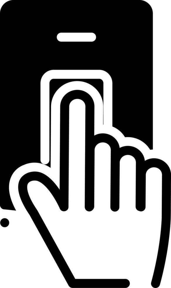 solide Symbol zum Finger Scan vektor