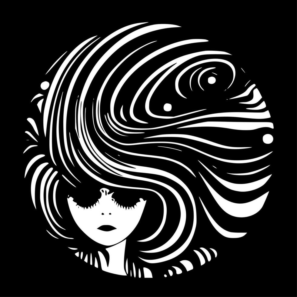 psychedelic - minimalistisk och platt logotyp - vektor illustration
