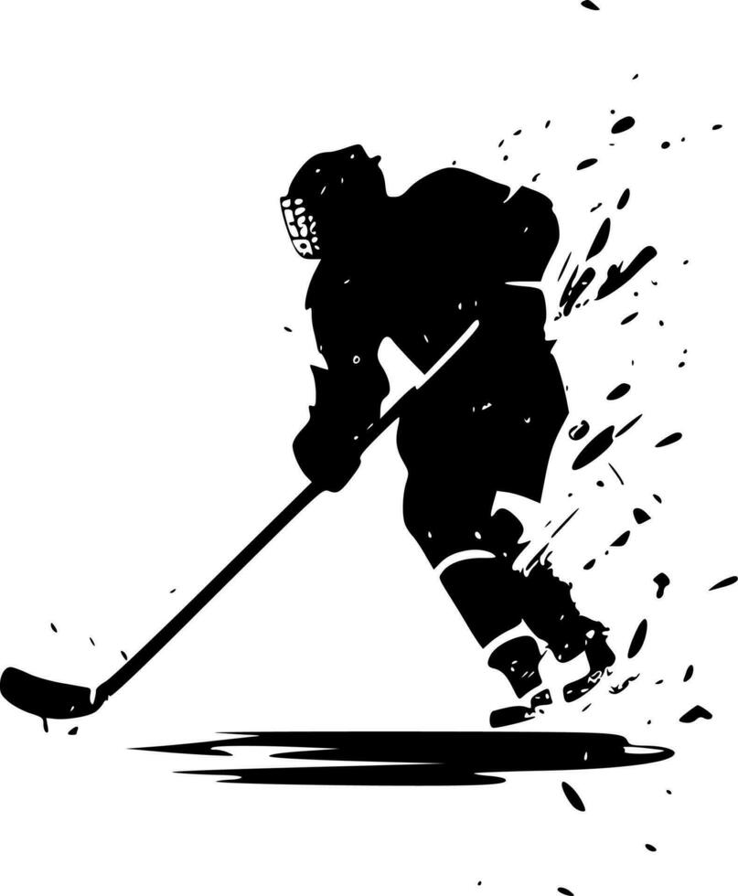 hockey - minimalistisk och platt logotyp - vektor illustration