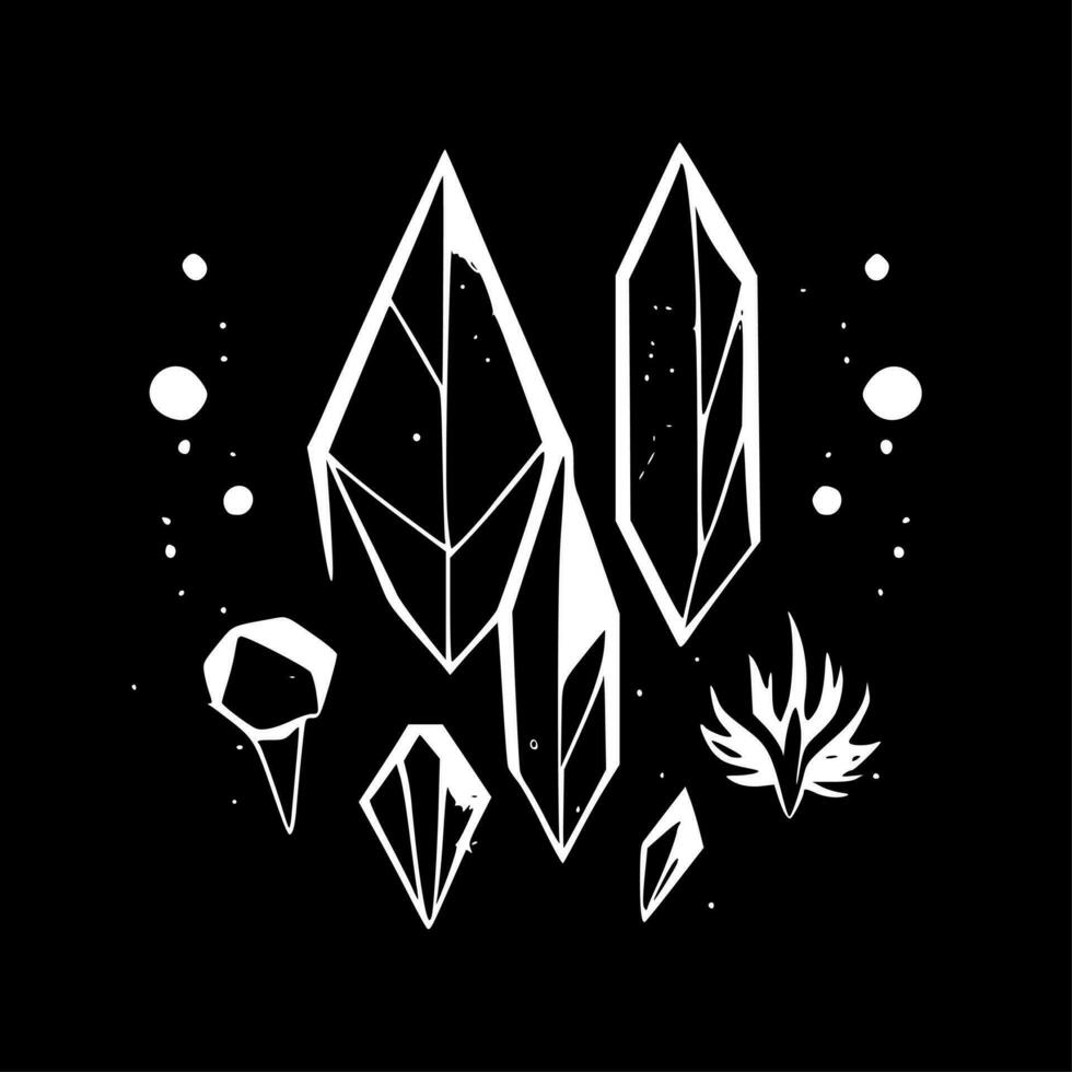 kristaller, minimalistisk och enkel silhuett - vektor illustration