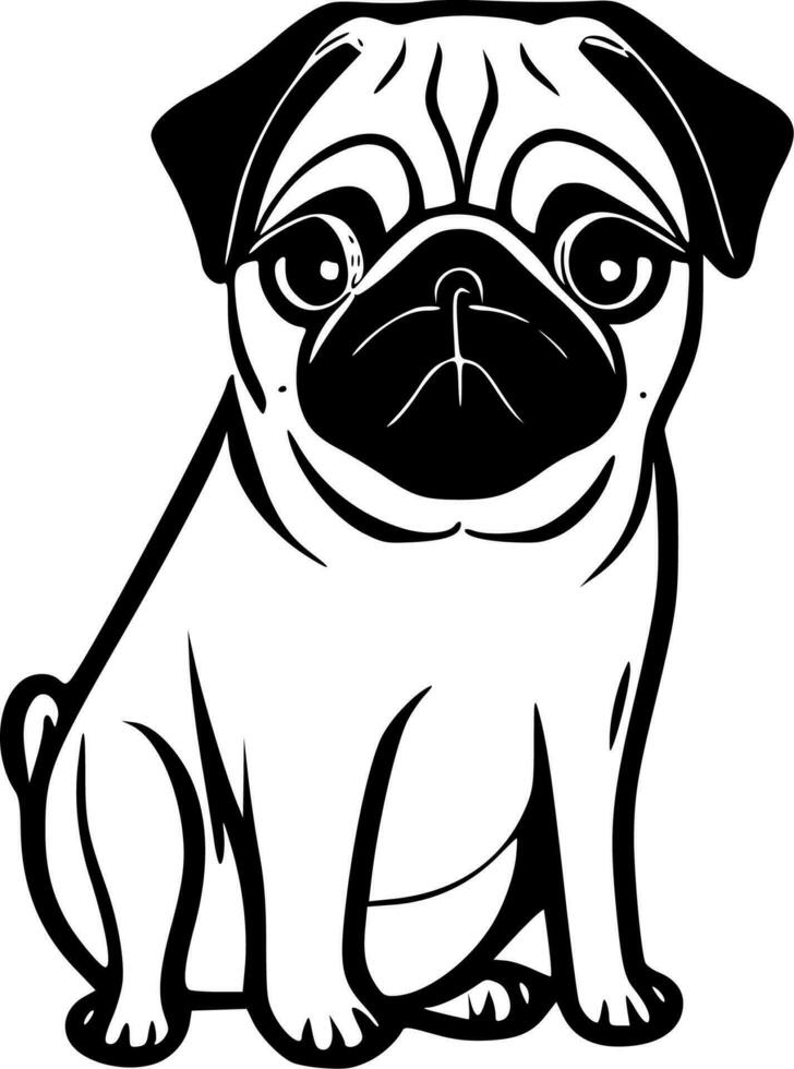 Mops - - minimalistisch und eben Logo - - Vektor Illustration