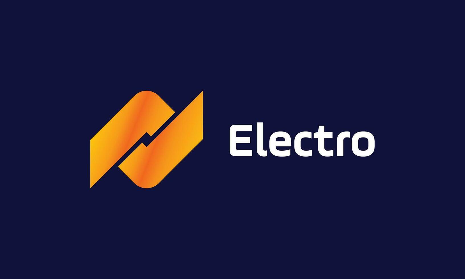 elektrisch Leistung Logo Vektor minimalistisch Konzept Blitz Stromspannung Energie Bolzen Volt Blitz Achtung Einschlag Beleuchtung Generator mächtig Sturm Gewitter Wetter