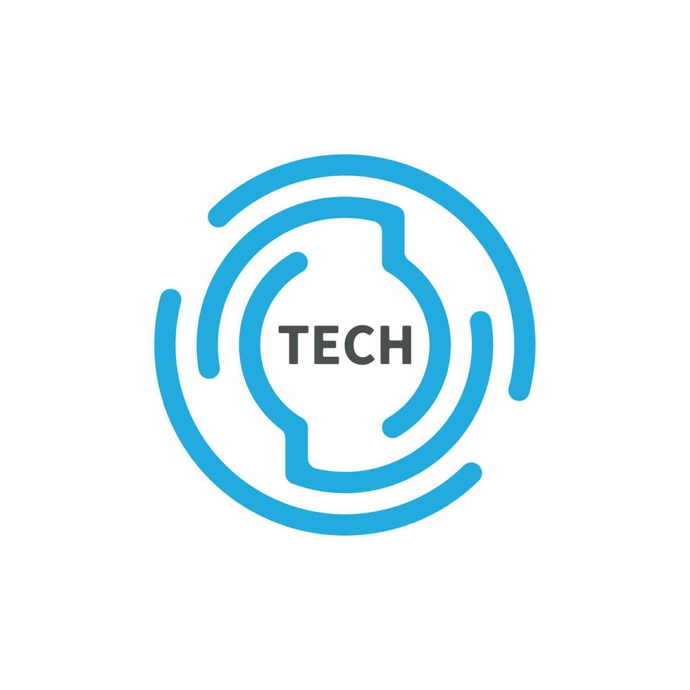 teknologi logotyp symbol tech modern vektor