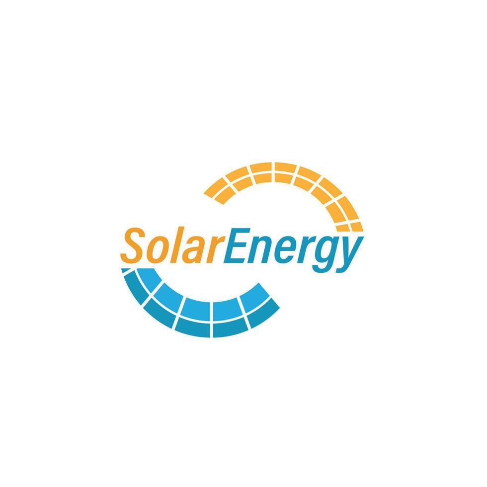 sol- energi logotyp Sol teknologi vektor kraft