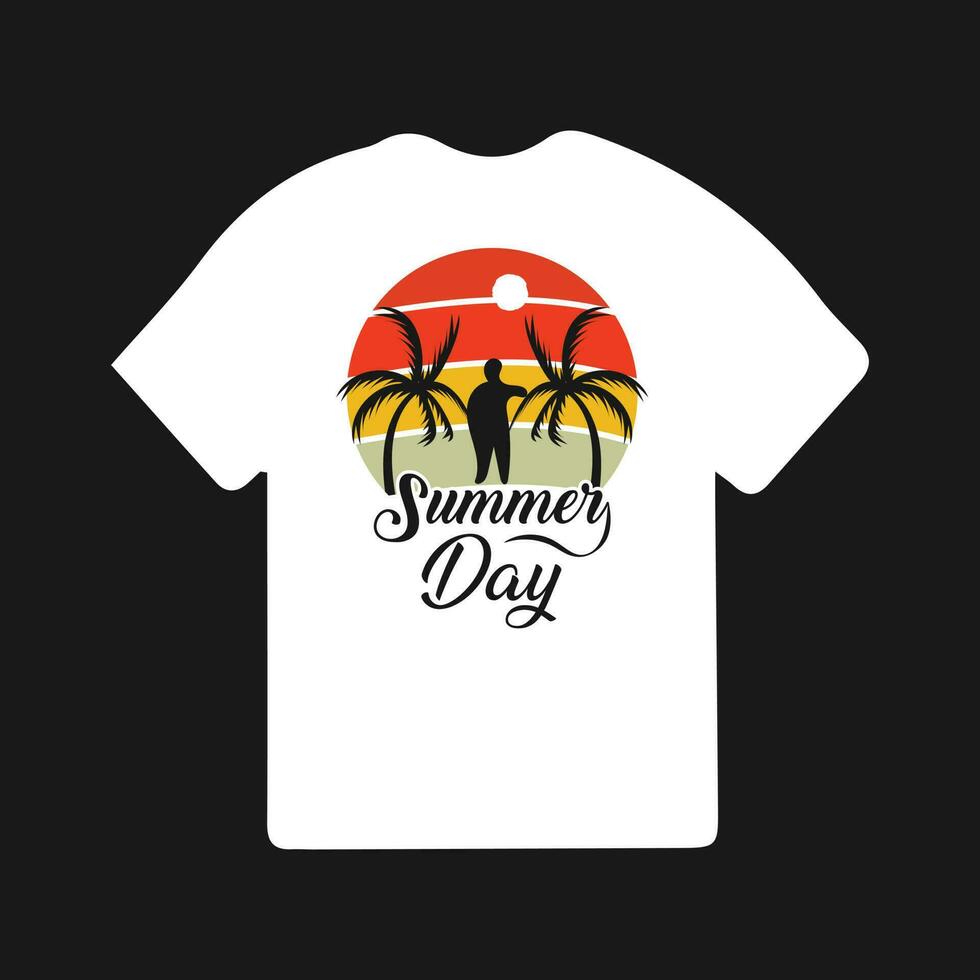 sommar dag t-shirt vektor design för skriva ut med sommar citat