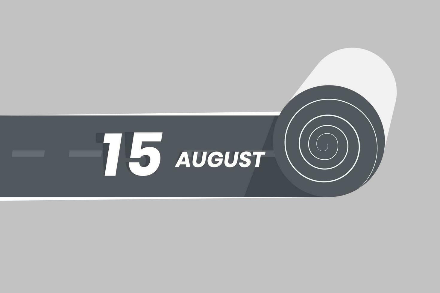 August 15 Kalender Symbol rollen Innerhalb das Straße. 15 August Datum Monat Symbol Vektor Illustrator.