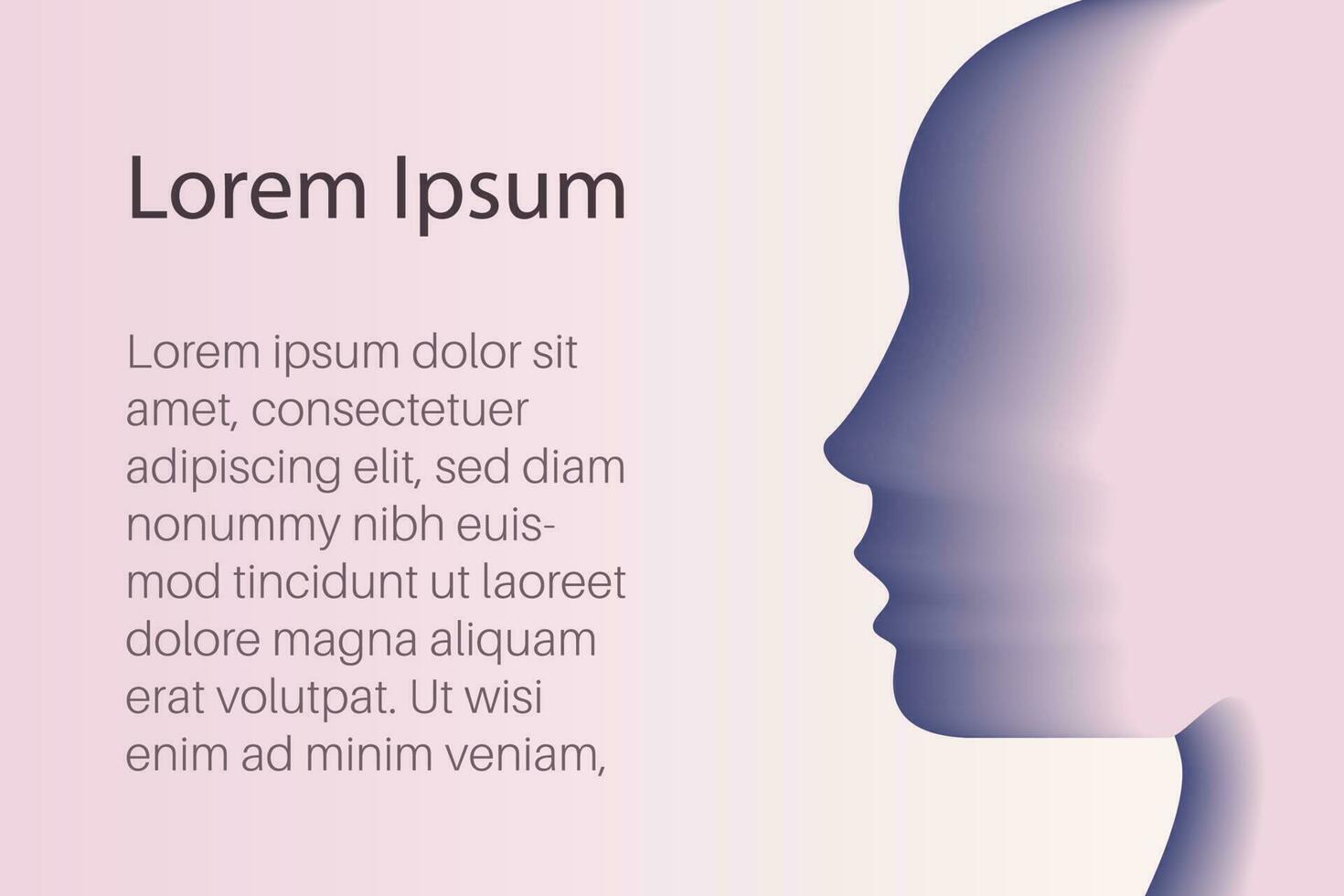 weiblich Kopf Silhouette. mental oder Persönlichkeit Störung vektor