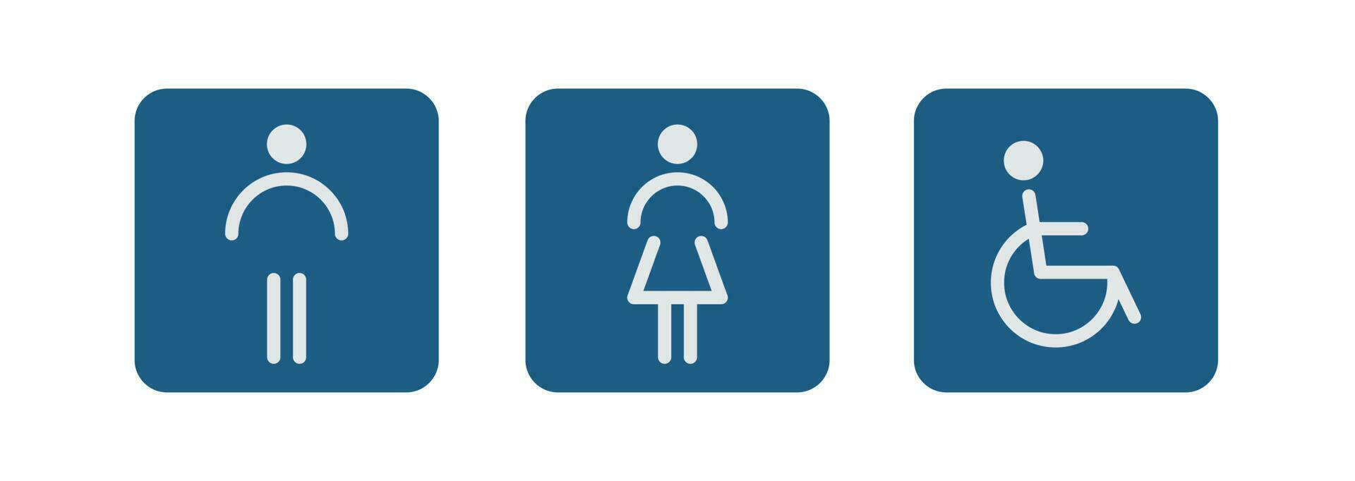 einstellen von Toilette Symbole - - Behinderte, Kleinkind, Männer, Frauen. vektor