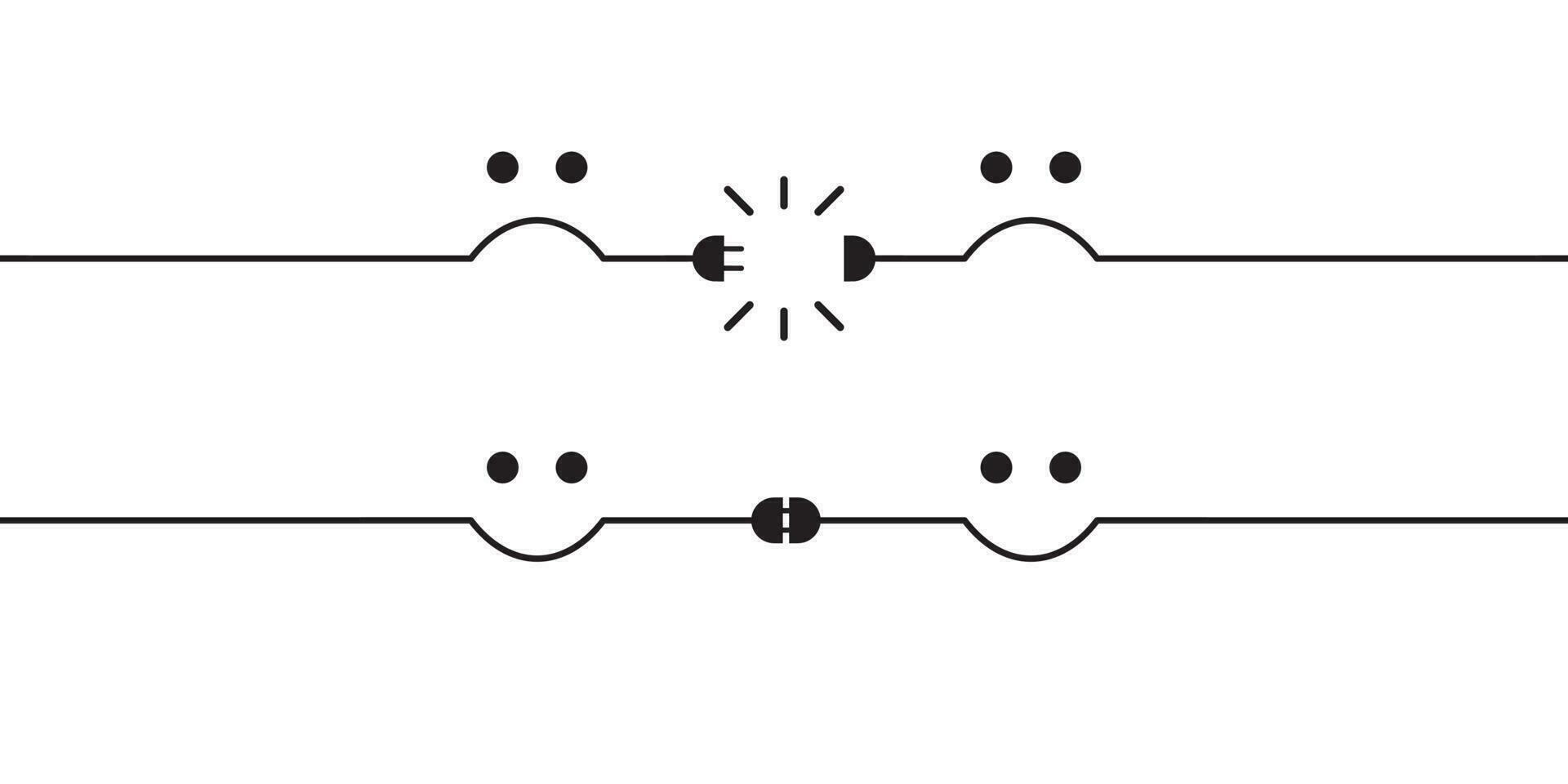 getrennt wi fi oder Kabel. Internet Verlust vektor