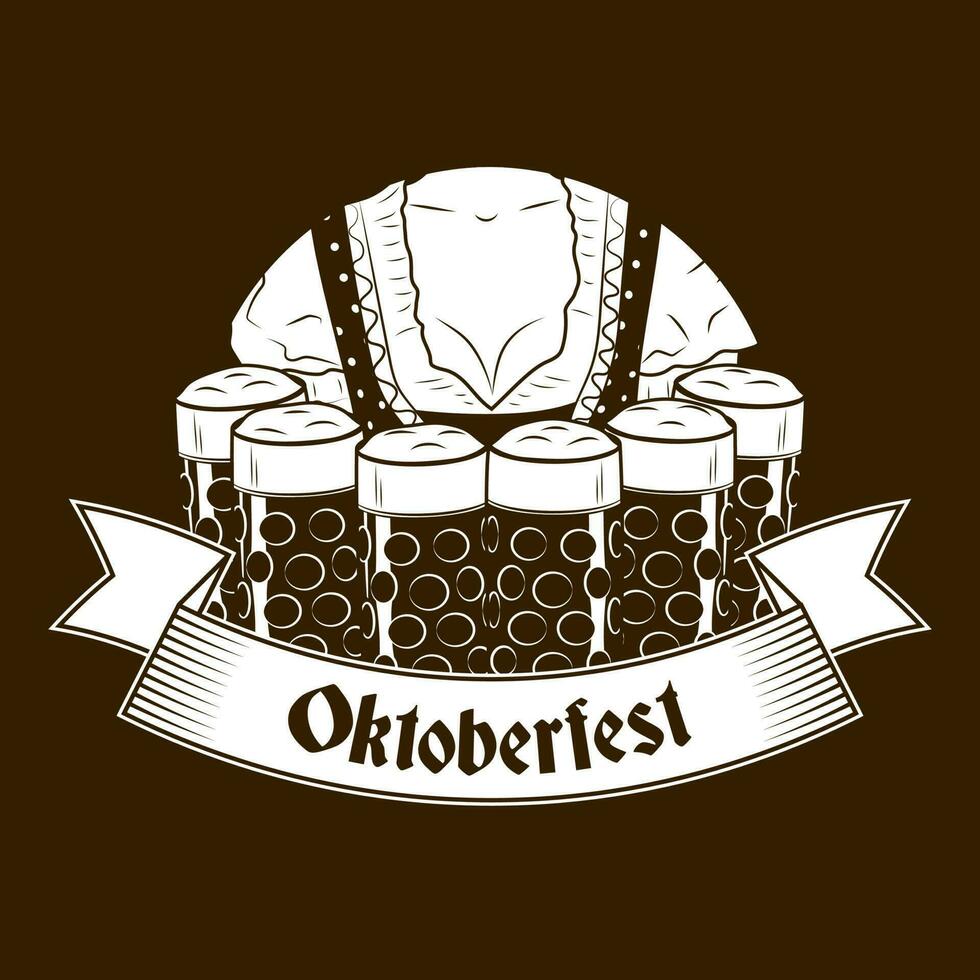 Oktoberfest Bier isoliert vektor