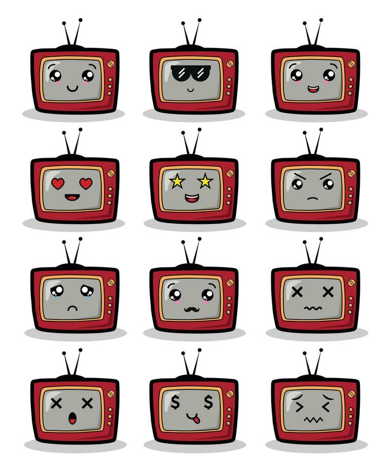 Fernsehen Charakter Emoticon Illustration vektor