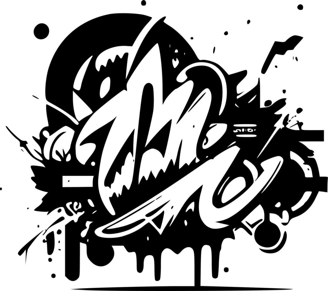 graffiti - minimalistisk och platt logotyp - vektor illustration