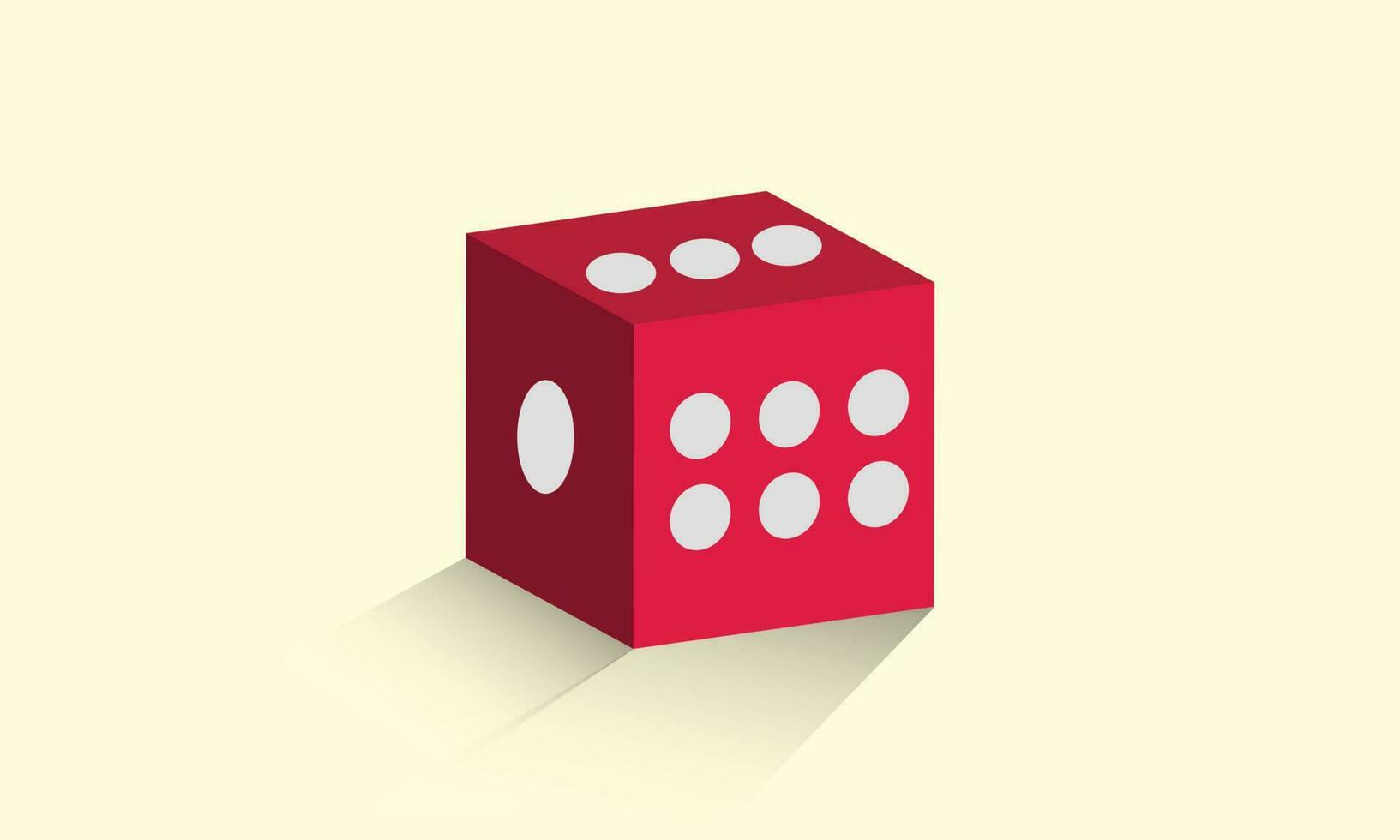 3d rot Würfel Design zum Glücksspiel verbunden Illustration vektor