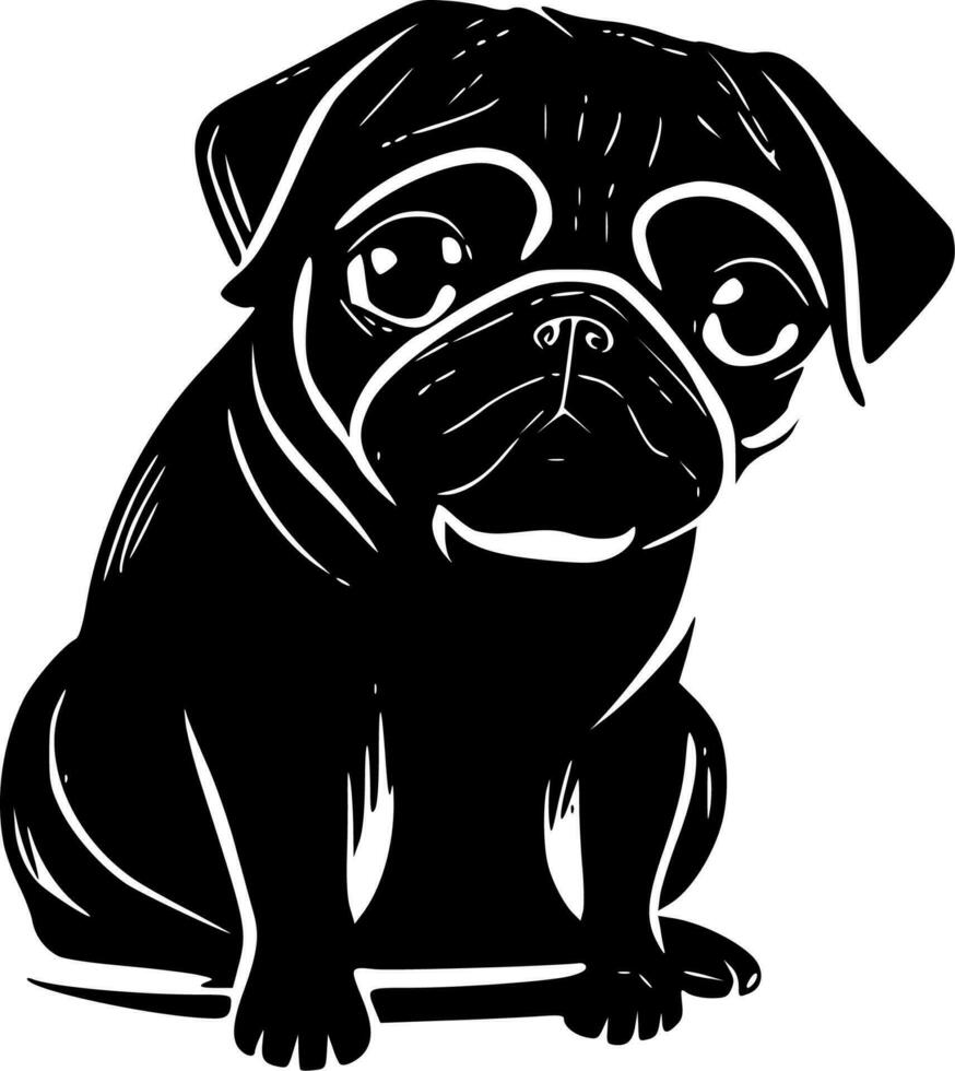 Mops - - minimalistisch und eben Logo - - Vektor Illustration