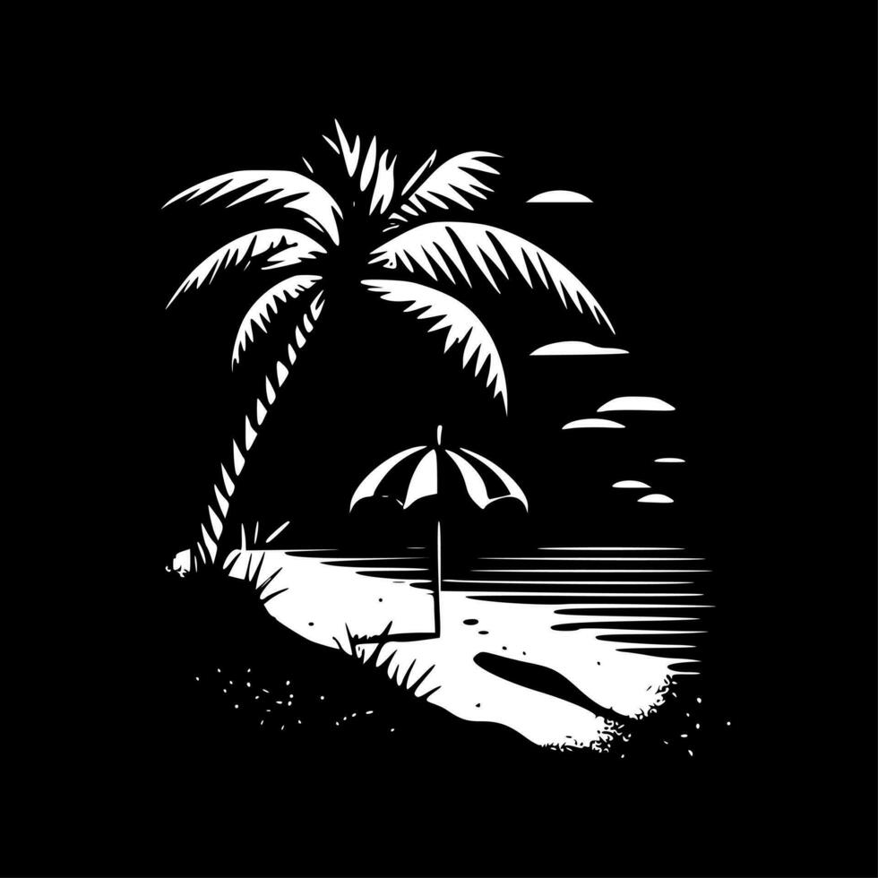 strand - minimalistisk och platt logotyp - vektor illustration