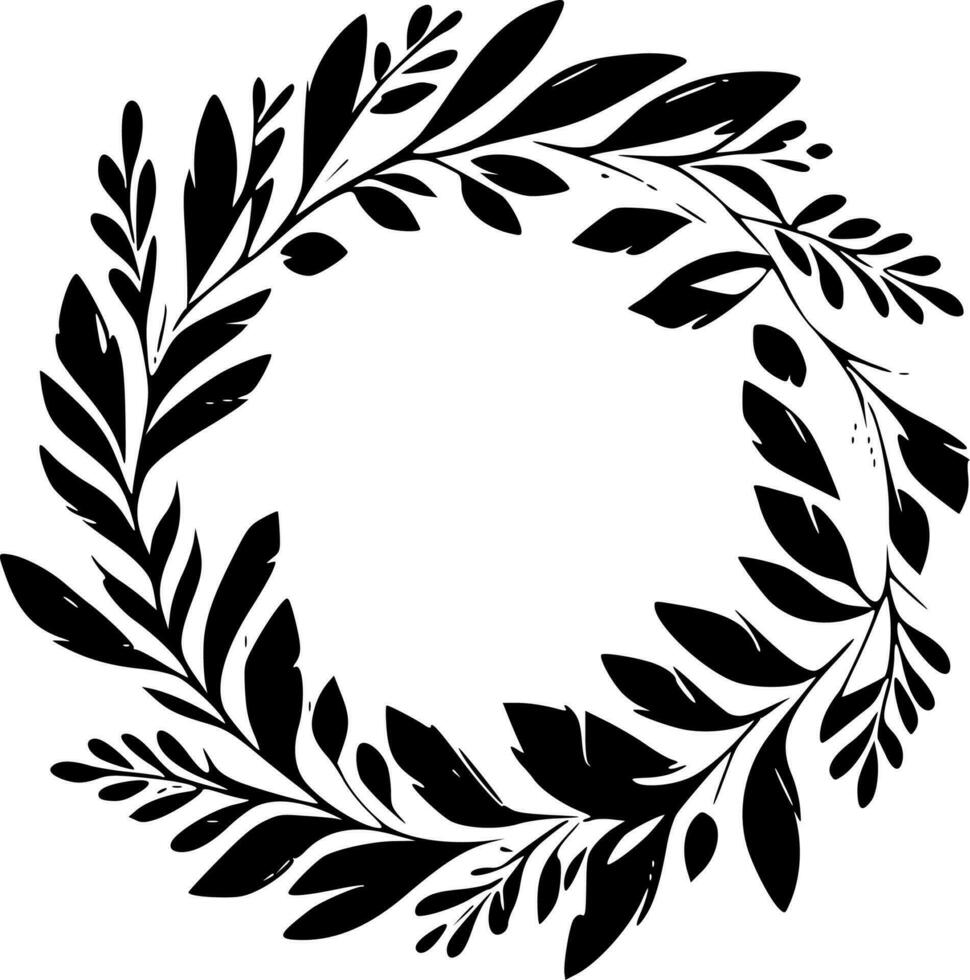 krans - svart och vit isolerat ikon - vektor illustration