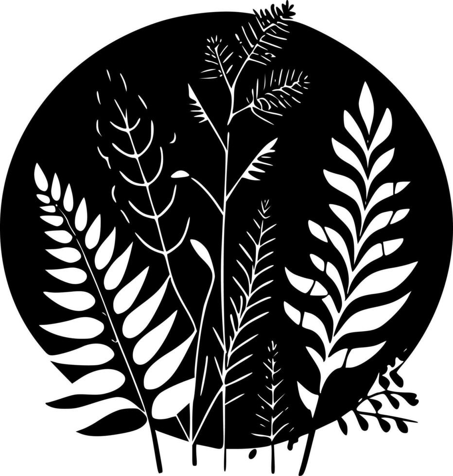 botanisch - - schwarz und Weiß isoliert Symbol - - Vektor Illustration