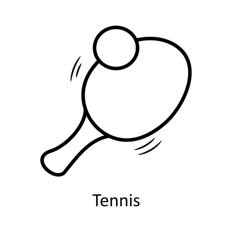 tennis vektor översikt ikon design illustration. olympic symbol på vit bakgrund eps 10 fil