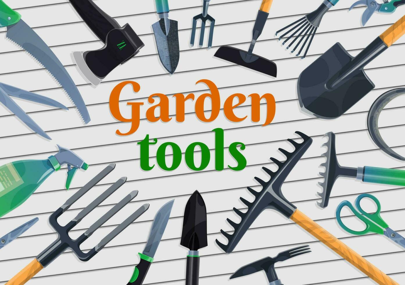 trädgård och bruka verktyg, vektor