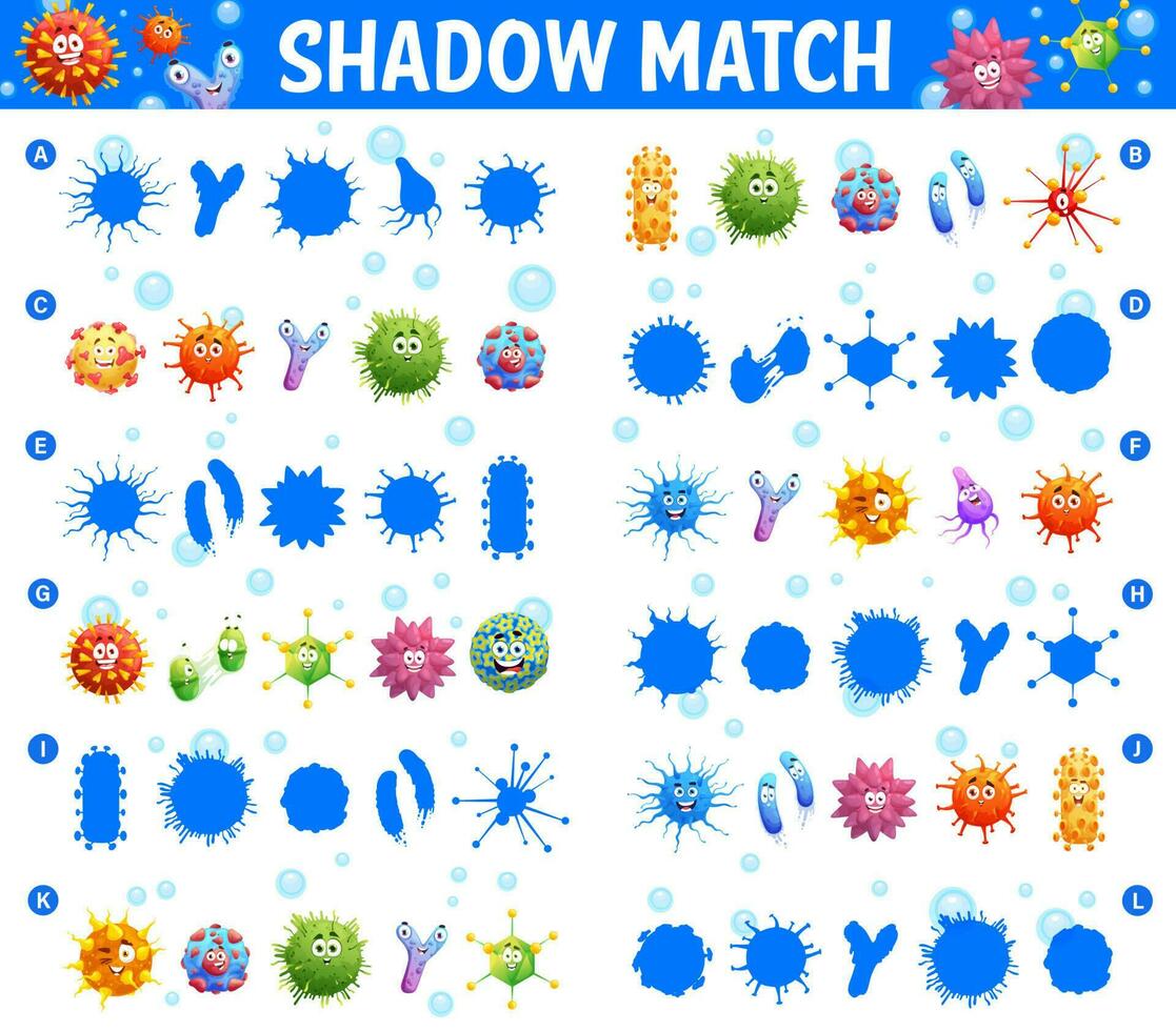 Schatten Spiel Matze Spiel mit Karikatur Viren vektor