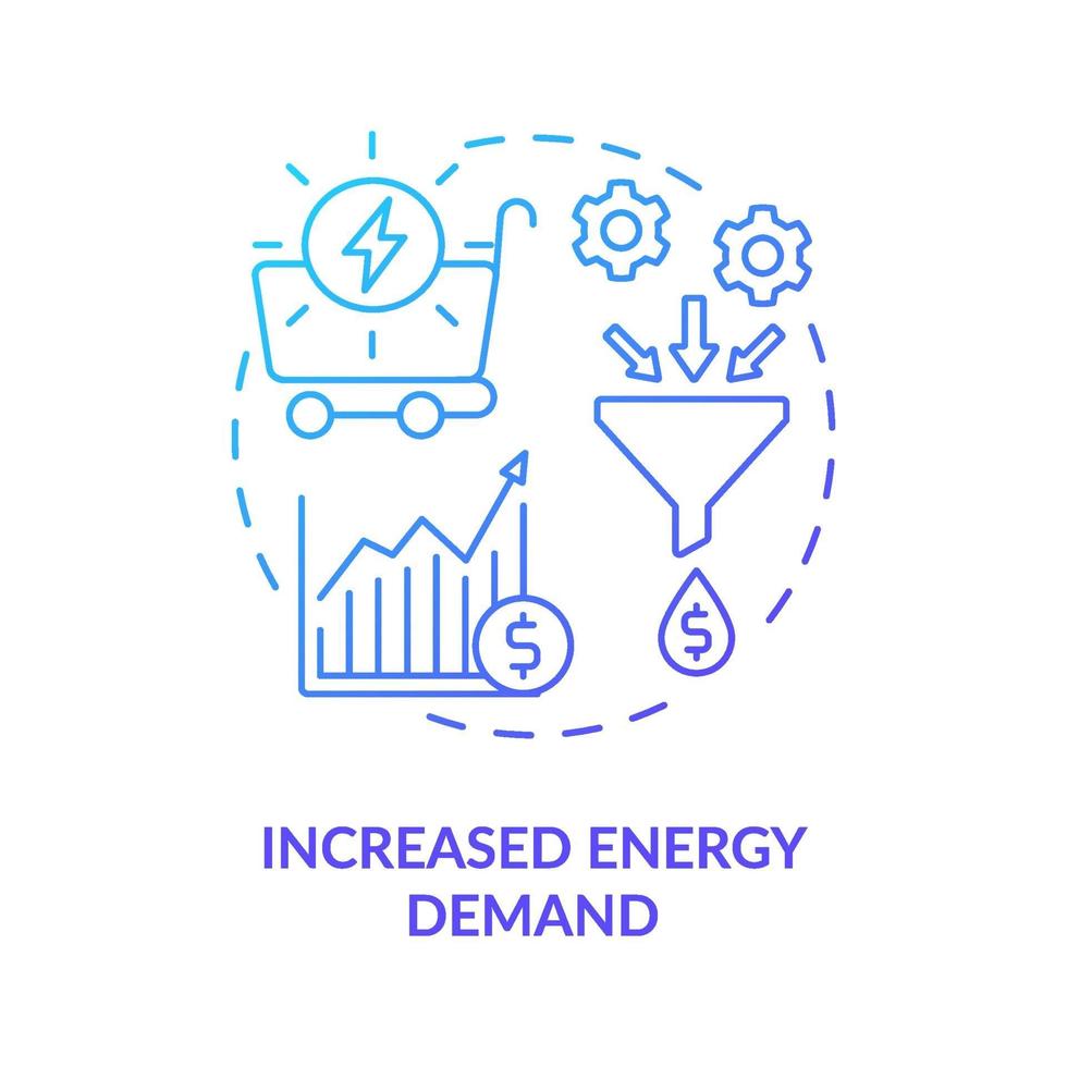 ökad energibehovsikon vektor